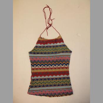 MULTI-COLORED KNIT HALTER TOP