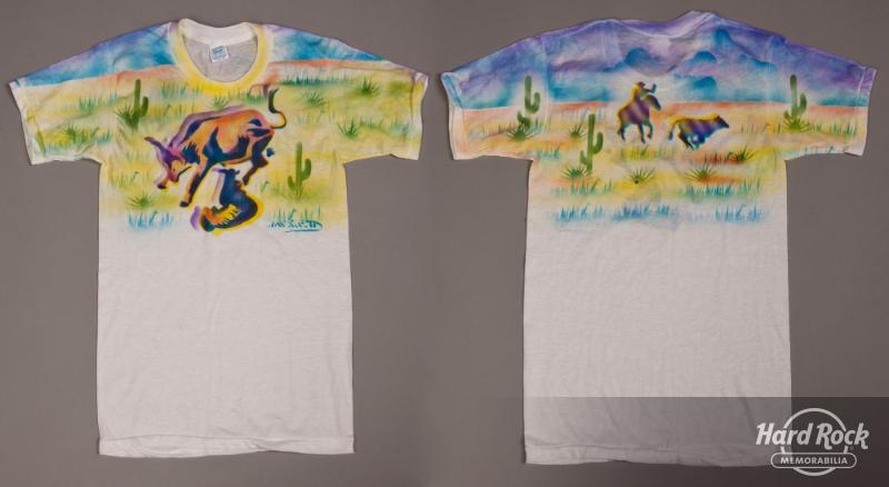 T-SHIRT W/BULL & COWBOY DESIGN