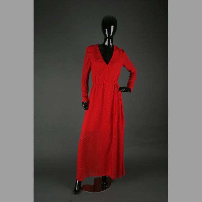 Red Chevron Patterned Dress