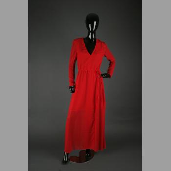 Red Chevron Patterned Dress