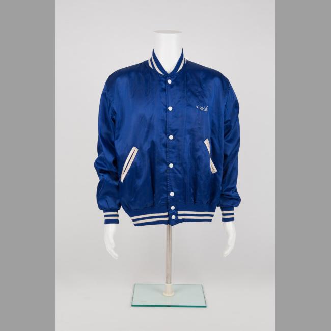 Blue Satin Crew Jacket