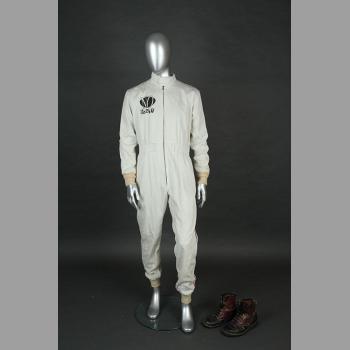 White Cotton Jumpsuit with Boots