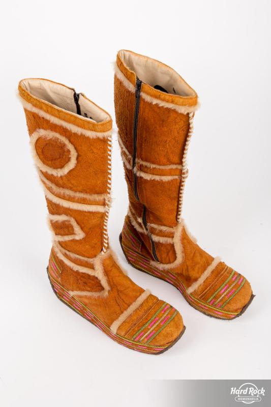 Custom orange suede boots