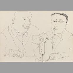 Original drawing of BBC commentators