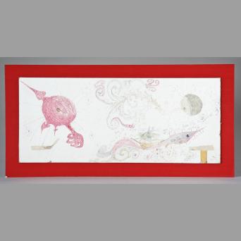 "Moonlite in Silver Flight", Ink Drawing