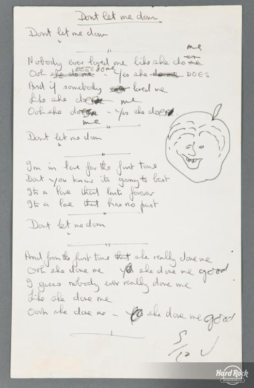 Lyrics to “Don't Let Me Down”