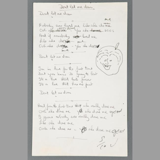 Lyrics to “Don't Let Me Down”