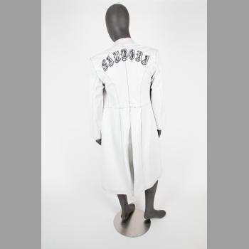 Full Length White Leather Stage Jacket