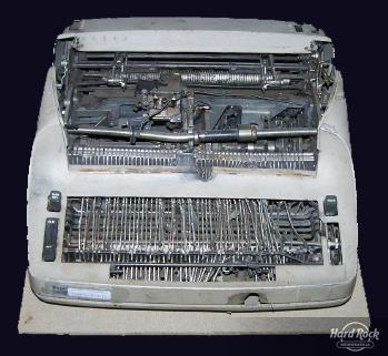 Smashed typewriter