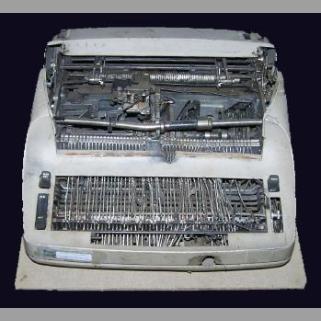 Smashed typewriter
