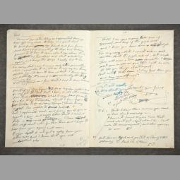 Handwritten draft of a fan club form letter