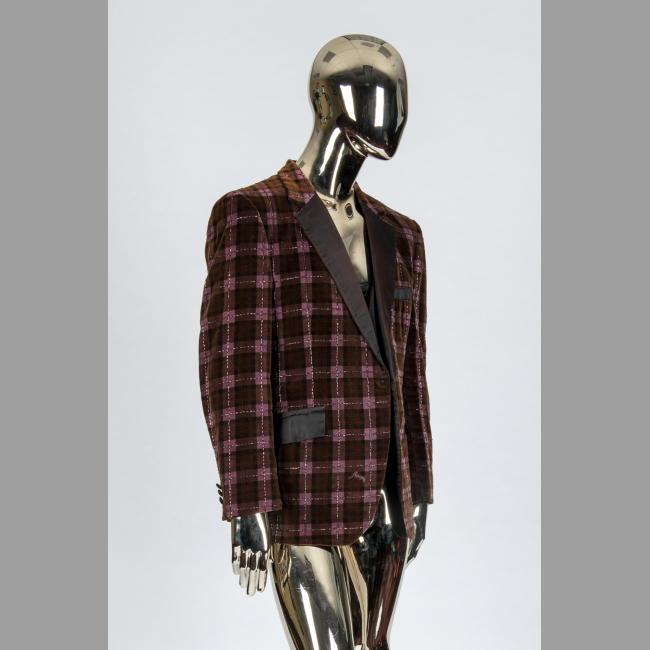 Purple Plaid Tuxedo Jacket