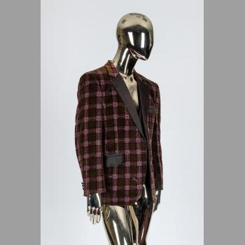 Purple Plaid Tuxedo Jacket