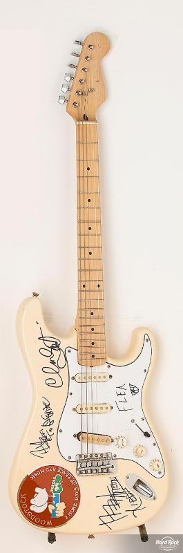 Band Signed White Guitar