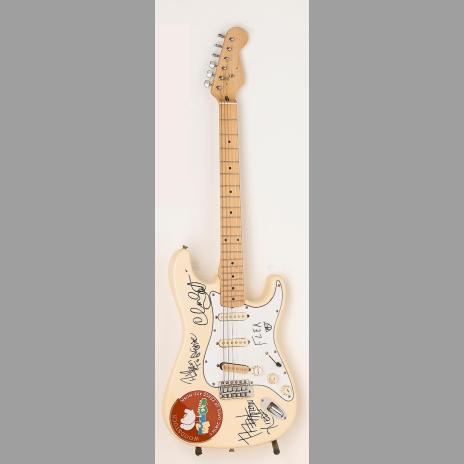 Band Signed White Guitar