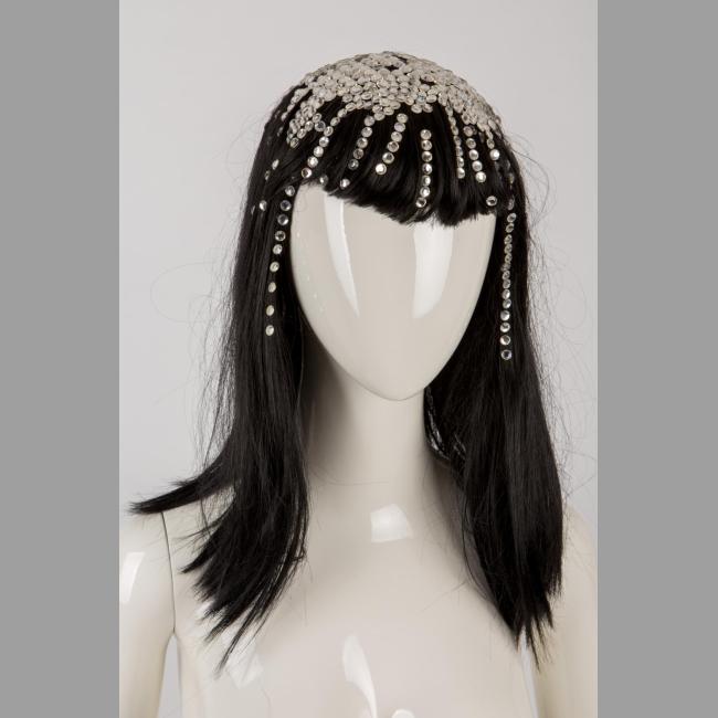 Black Wig with Rhinestones