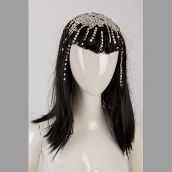 Black Wig with Rhinestones