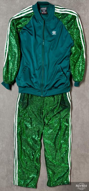 Green-Spangled Adidas Tracksuit