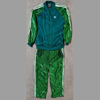 Green-Spangled Adidas Tracksuit