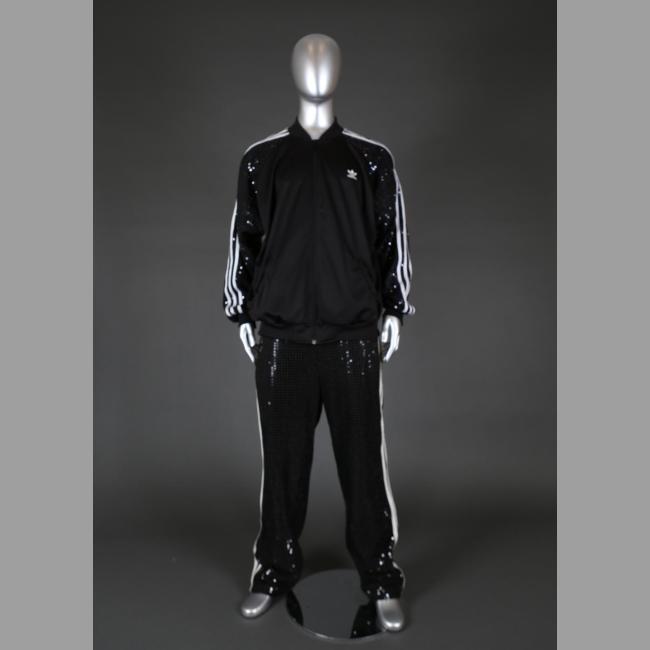 Black Sequined Warm Up Track Suit