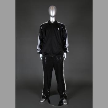 Black Sequined Warm Up Track Suit