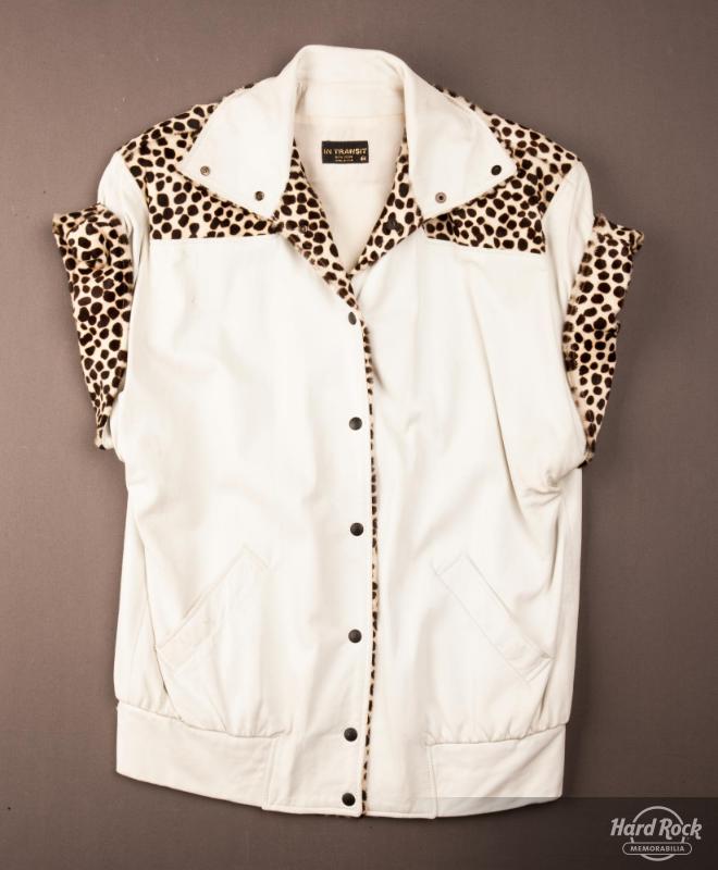 Satin-Lined Leather Jacket With Leopard Print
