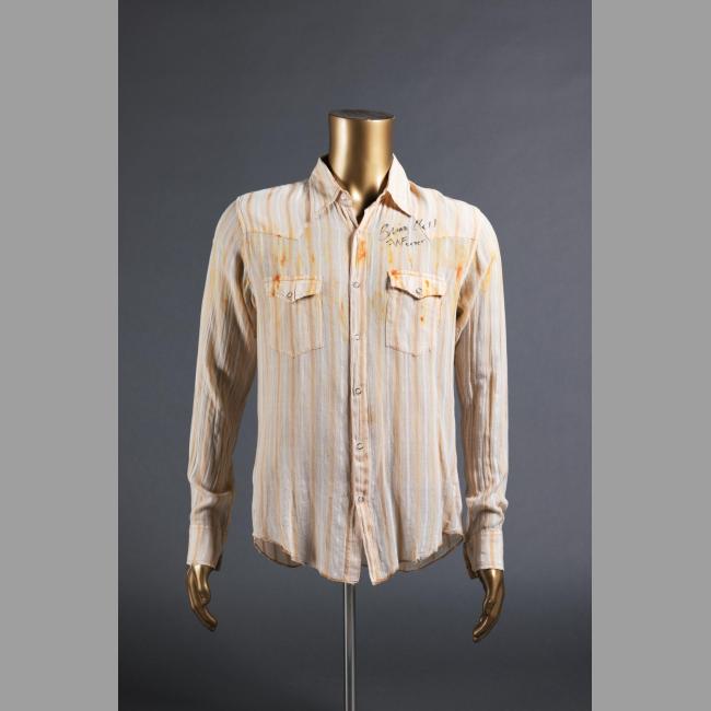 Stage-Worn Beige Striped Shirt