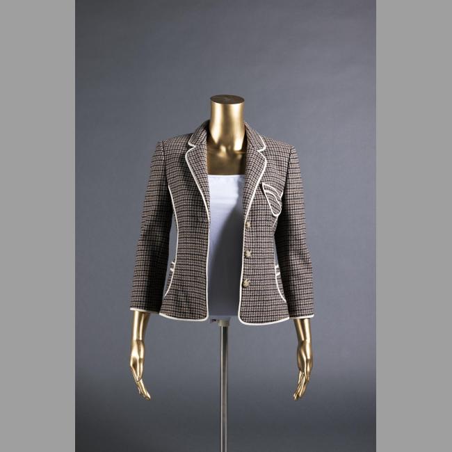 Green & Tan Houndstooth Blazer