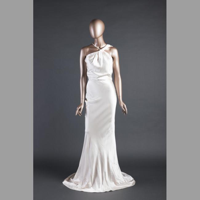 Custom White Silk Gown